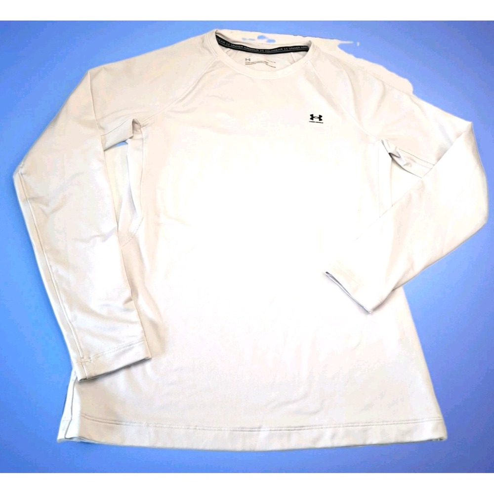 Under Armour ColdGear Compression Shirt Womens L White Good Long Sleeve Pullover